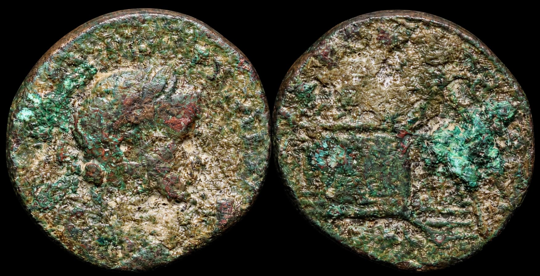 Fenícia, Tiro, Heliogábalo - Moeda Provincial Romana - 218-222 d.C