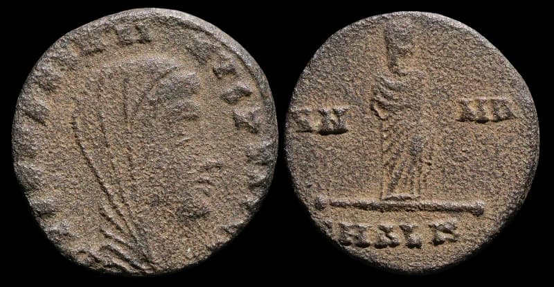 Constantino I, o Grande, emissão póstuma - Follis - Cízico - 347-348 d.C
