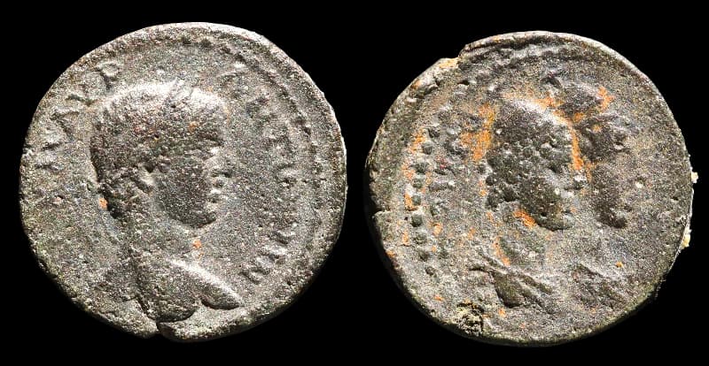 Fenícia, Trípoli - Moeda Provincial Romana - 218-222 d.C