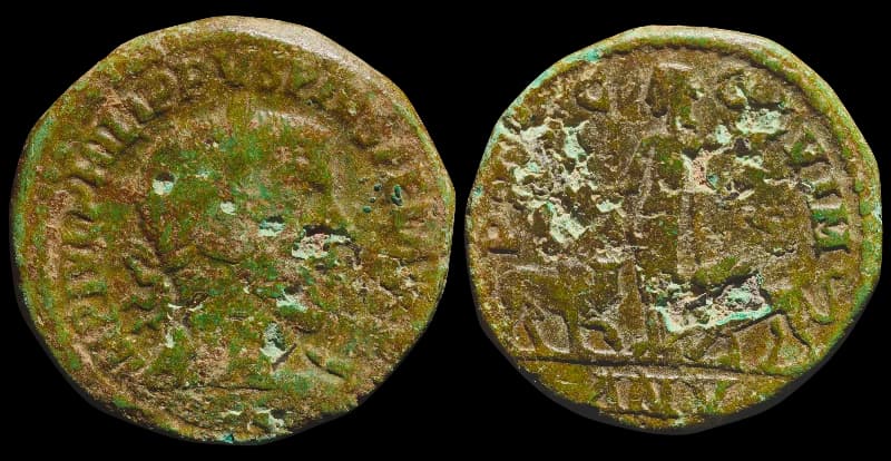 Filipe I, o Árabe - Moeda Provincial Romana da Mésia Superior - Viminácio - 244-249 d.C