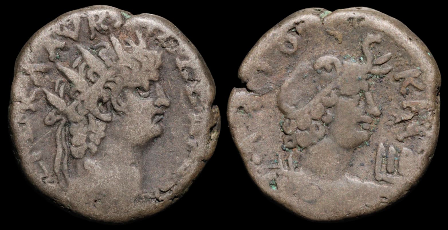 Egito, Alexandria - Moeda Provincial Romana - Tetradracma - Alexandria no ano 12 do reinado de Nero - 66 d.C