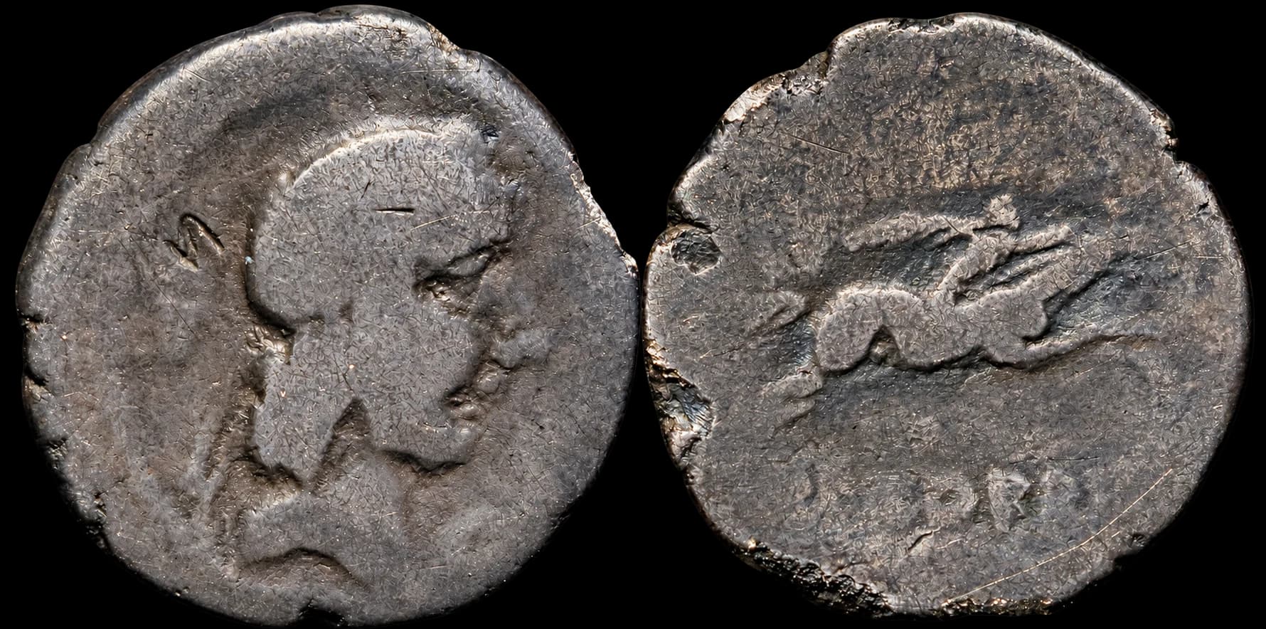 Lúcio Calpúrnio Pisão Frugi - Denário - Roma - 90 a.C