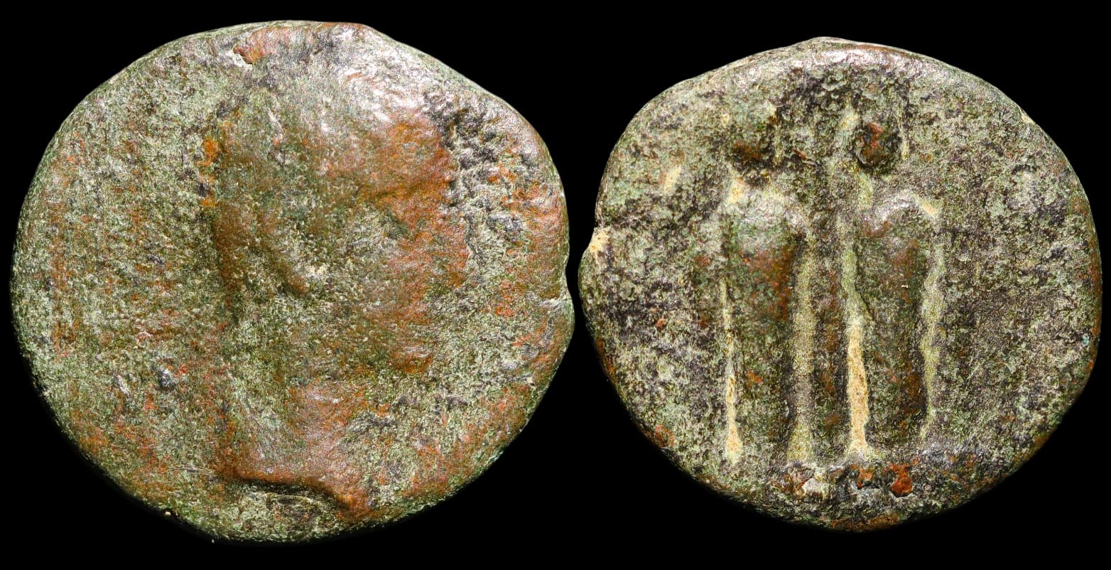 Augusto - Moeda Provincial Romana - Aspendo - 27 a.C