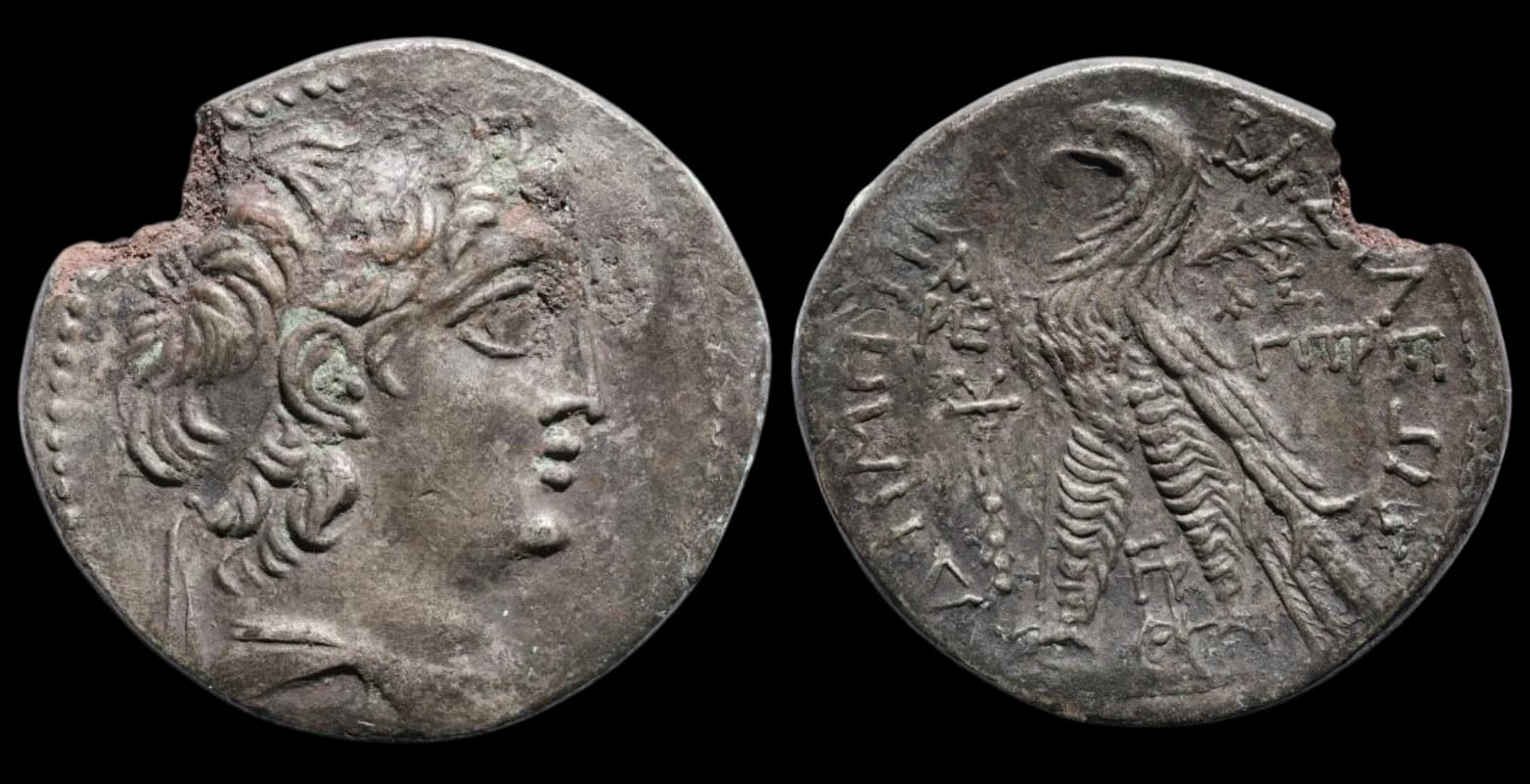 Demétrio II Nicátor, segundo reinado - Tetradracma - Tiro no ano 183 da Era Selêucida - 129 a.C