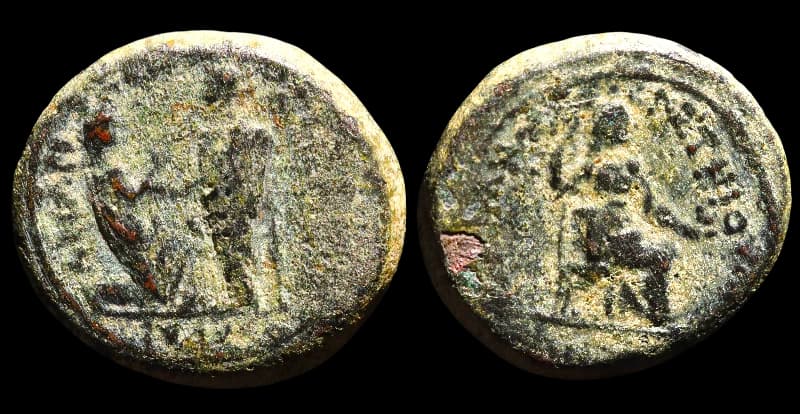 Tibério & Julia Augusta - Moeda Provincial Romana - Sardes - 14-37 d.C