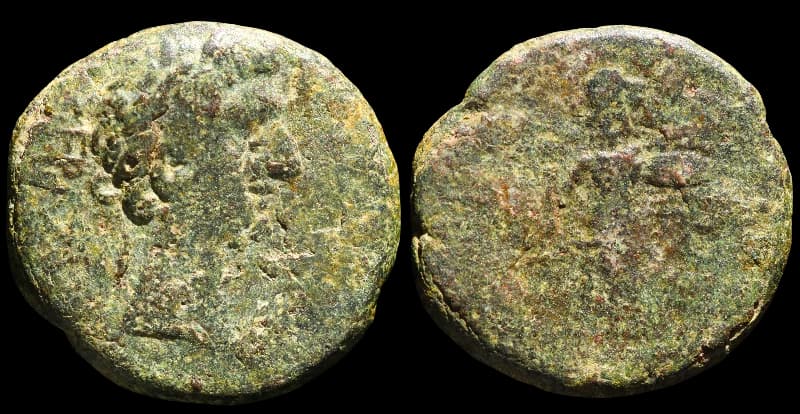 Augusto - Moeda Provincial Romana - Koinon da Tessália - 27 a.C