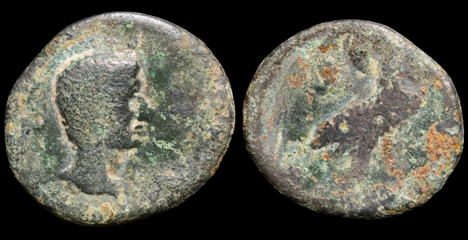 Augusto - Moeda Provincial Romana - Amório - 27 a.C