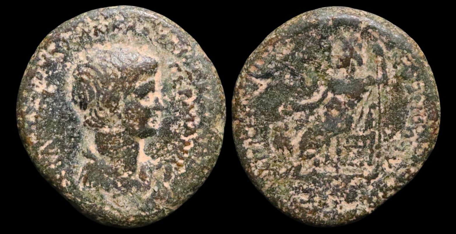 Nero - Frígia, Acmoneia - Moeda Provincial Romana - Acmoneia por volta de 55 d - 54-68 d.C